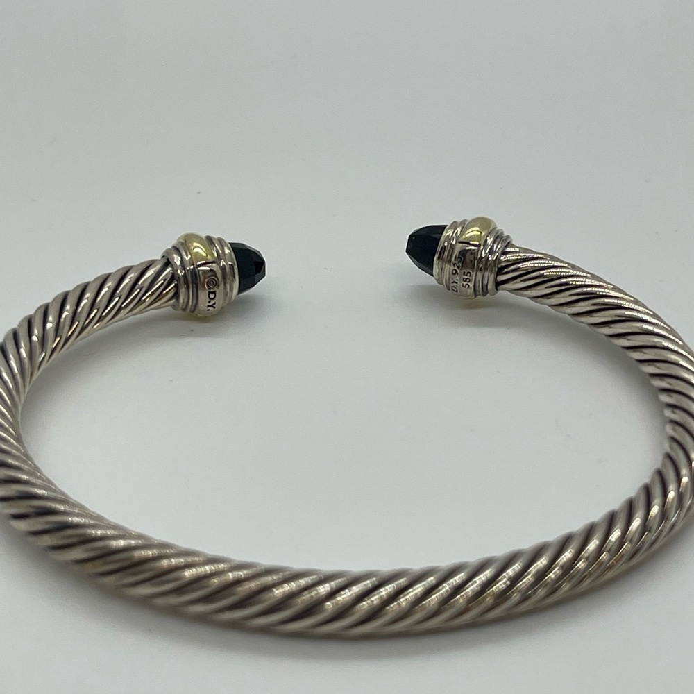 David Yurman Classic Cable Bracelet in Sterling Silver with 14k Yellow Gold - Picture 3 of 12